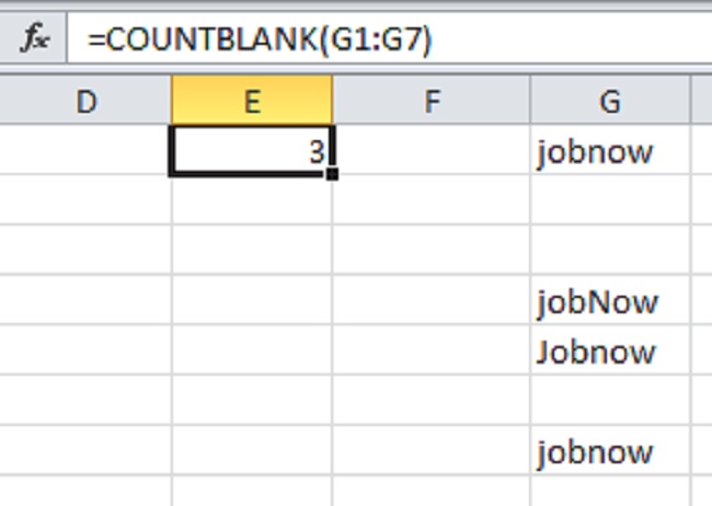 excel hàm countblank